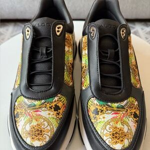 Aldo Black and Gold Sneakers